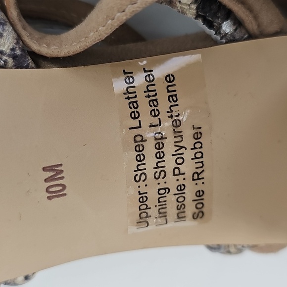 Gibson Latimer Soft Sheep Leather wAnimal Print Block Heel Strappy Sandals Sz:10 - Picture 6 of 13